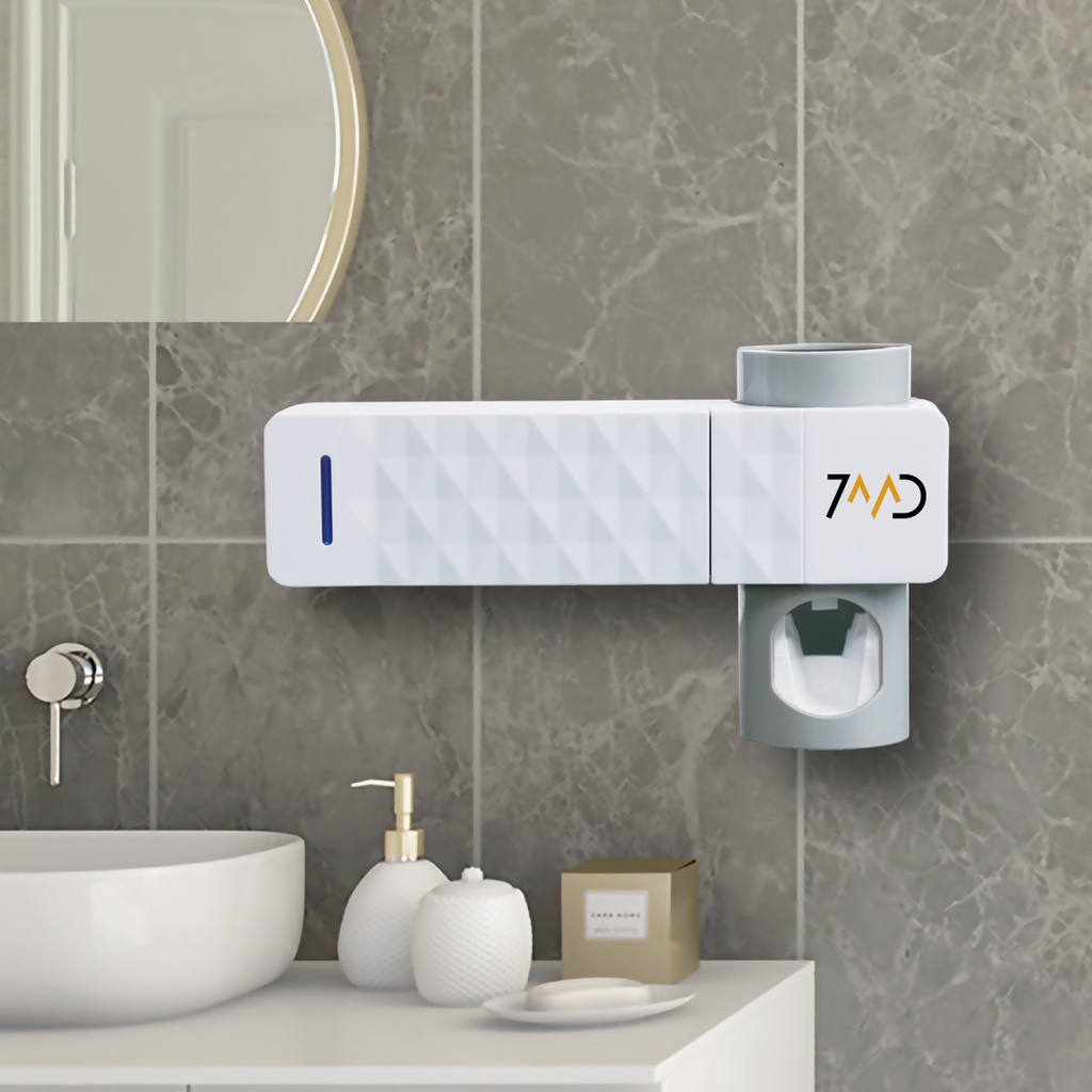 7MD Multi Toothbrush Sanitizer and Holder with Automatic Toothpaste Dispenser For Long Term Use