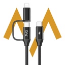  | الصاحب | كابل بيانات 2 في 1من 7MD | كابل USB C إلى USB C + USB C إلى Lightning | شحن سريع ونقل مستقر للبيانات | مرن وقوي | توافق واسع | آمن وموثوق | جودة ممتازة | ضمان سنتين | 7MD-P03CC |