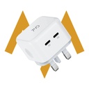 7MD Dual Port 35W Plug Charger | Fast Charging | Multiple Protection | Wide Compatibility | Charge 2 Devices at 1 Time | Quality Material | 2 Years Warranty | 7MD-36 |