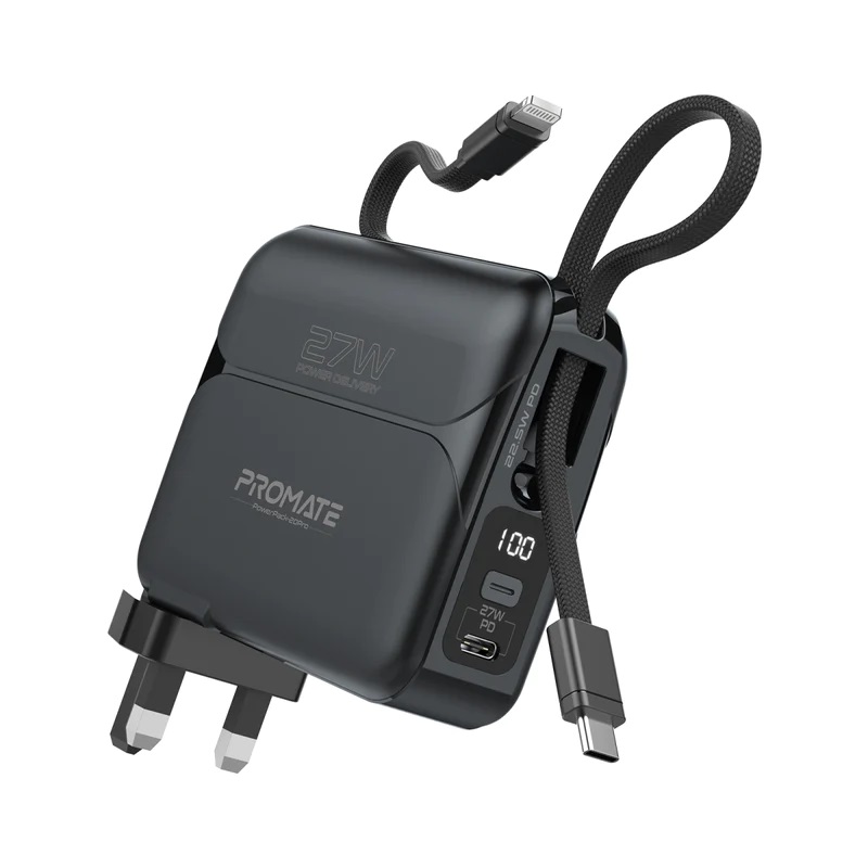 بطارية متنقلة Promate Ultra Compact بسعة 20000mAh مع شاحن AC | PowerPack-20Pro