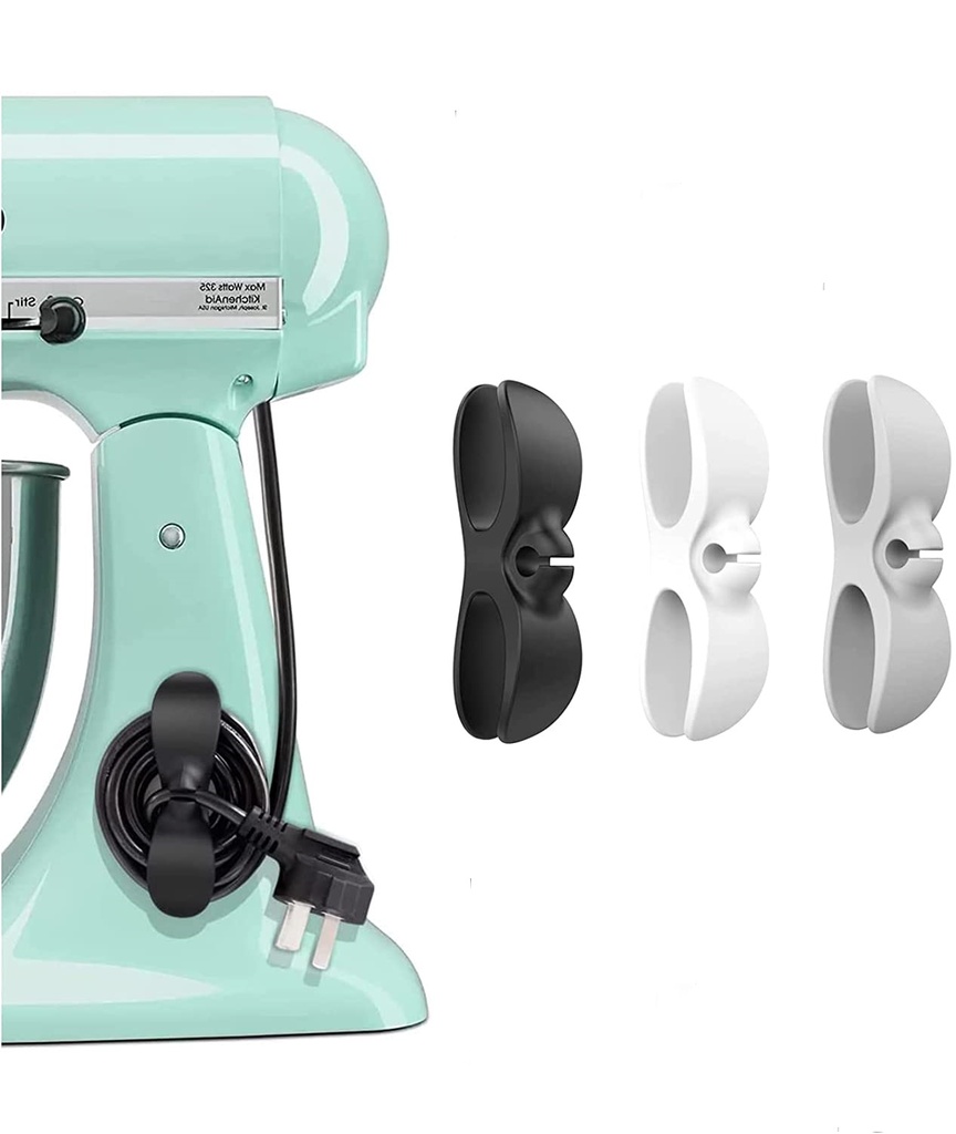 Wire Cord Organizer for Kitchen Appliances | Soft High Quality Silicone | Strong Tape | Neat, Elegant & Clean | Applicable With Mixer, Coffee Maker, Air Fryer, Pressure Cooker.. Etc | (Note: Price For Single One Pcs Only)