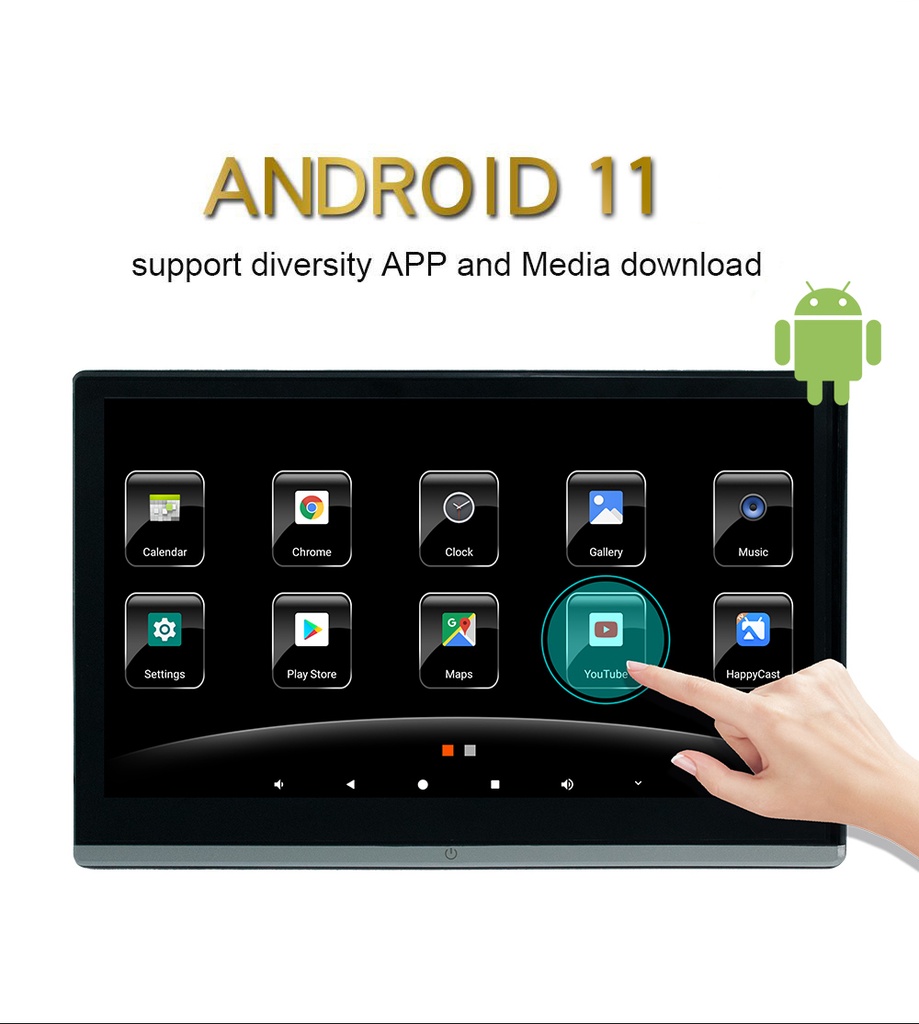 13.3 Inch 11.6 Android | 4+64G Android Car Headrest Monitor, Rear Seat Entertainment System