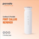 Porodo Cordless & Portable Foot Callus Remove | 3 Grinding Caps | 5 Speed Levels | Re-Chargeable Battery | PD-LSMFCR |