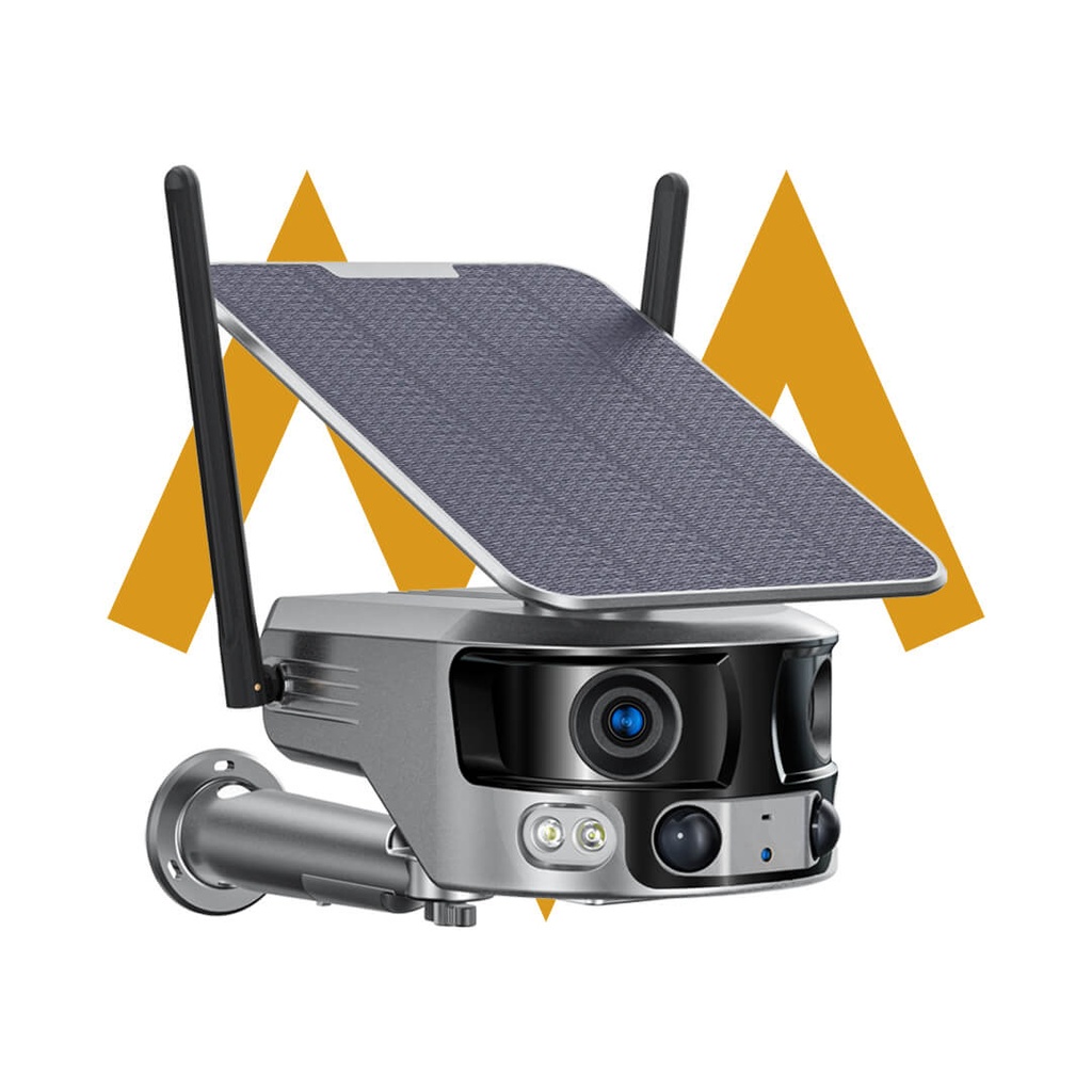 7MD Camera Binocular 4G/WiFi CCTV Camera | 4K Quality Resolution | Dual Lens With 180° Viewing Angle | Night Vision | SD Card Supported | Intelligent Human Tracking | App Control | Waterproof | (7MDY6G / 7MDY6-Wifi)