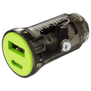 Goui Blaze Car Charger | 30W Super Fast Charging | USB & Type-C Ports | Multiple Safety | Unique Transparent Design | G-CAR30WTRA-3A |