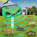 Outdoor Ultrasonic Solar Animal Repeller | Solar & Type-C Charging | Waterproof | 4 Adjustable Levels | 2 LED Flash Lamp | Voice Alarm | Variable Ultrasound Frequency |
