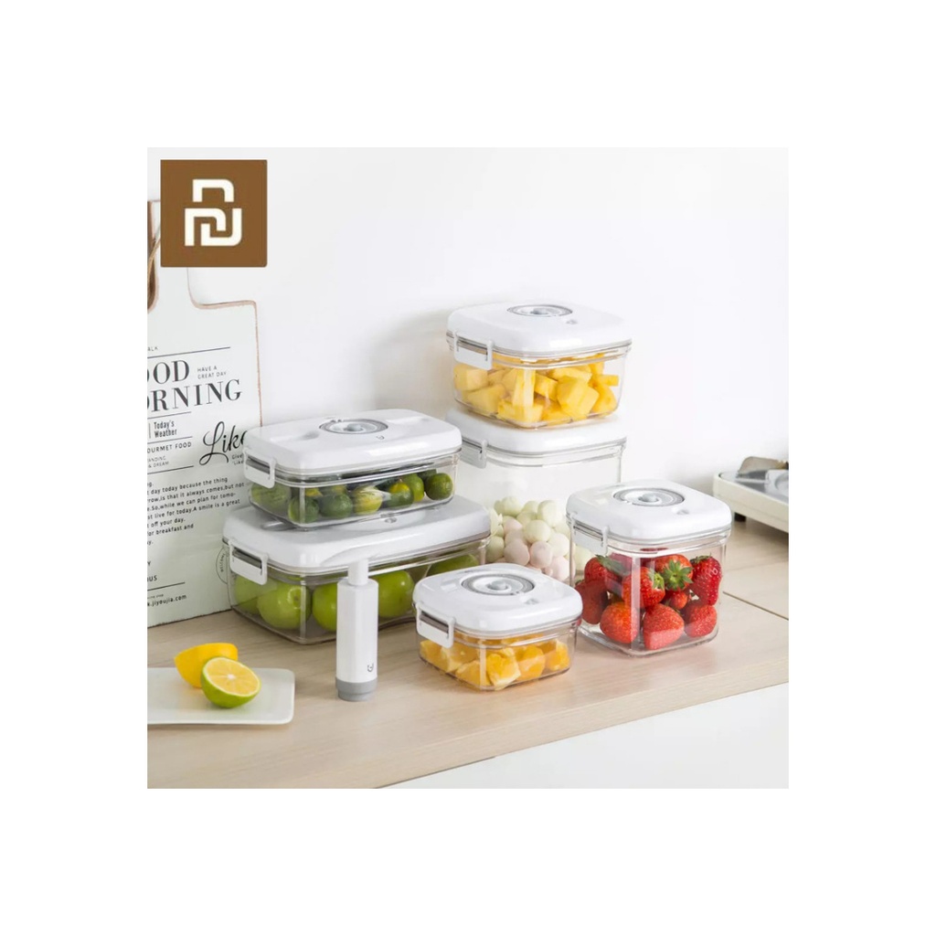 Vacuum Food Container | Premium Quality Material | Safe & Durable | Keeps Food Fresh Longer | 2 Containers + 1 Air Pump |