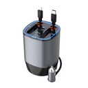 Green Lion Multifunctional 38W Fast Car Charger With LED, Car Air Fresher & Built-in Retractable Cables Model: GL-17 (GNSMTCARCGY)