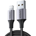 شاحن UGREEN USB-A إلى لايتنينغ متين للشحن السريع ونقل البيانات بثبات – موديل 60156 / 60158.