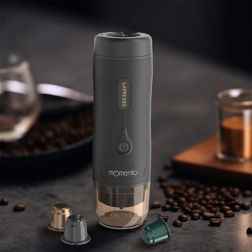 LePresso Momento 2.0 Portable 75W Espresso Machine With 2500 mAh Battery | LPPESSMBK |