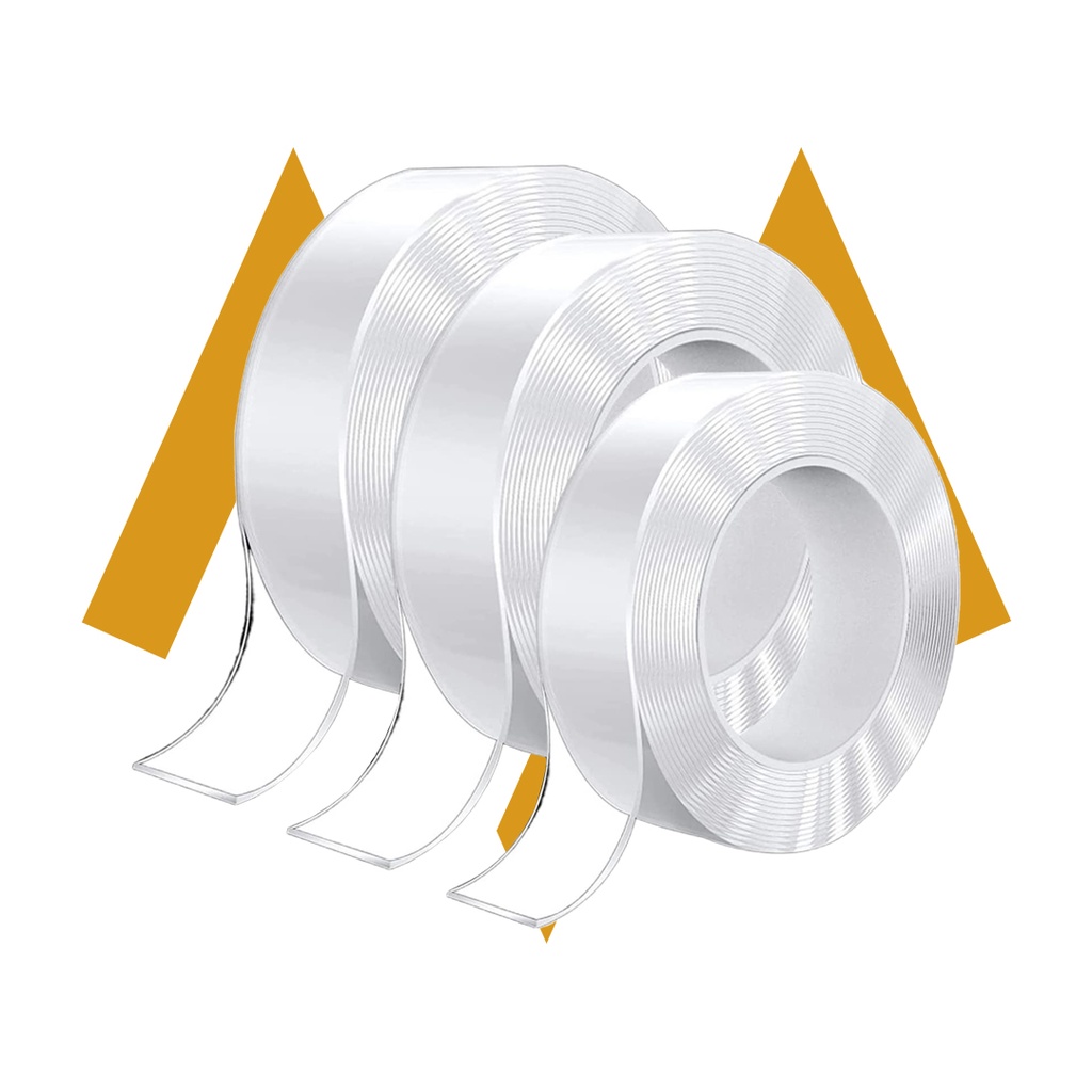 7MD Transparent Double Sided Adhesive Tape, Washable & Reusable
