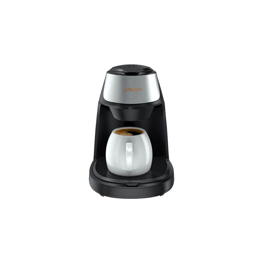 LePresso Mini Coffee Maker with 250mL Water Tank, 125mL Ceramic Mug & 450W Brewing Power – Black | LPMCMBK |