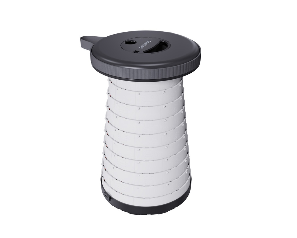 كرسي تخييم قابل للطي والتلسكوب مع إضاءة LED (أبيض/أصفر) من بورودو - مجموعة الشتاء | PD-CTLDST |