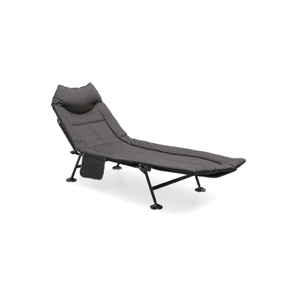 Outdoor Lounger Cot Bed for Sleeping with Carry Bag, Portable Camping Bed for Outdoor Camping Office Use, Supports 300 lbs