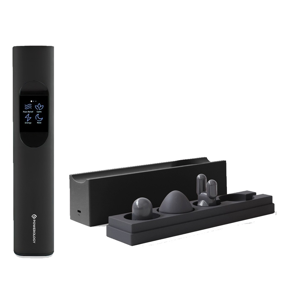 Powerology Four Speed Massage Gun Therapeutic Massager with Extension handle Accessory - Black | PWTMEHABK |