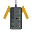 7MD Power Socket, 3-Outlet, Power Extension Socket With Digital Timer, (USB*2+Type-C*3), 3000W 2M, Model:7MD04