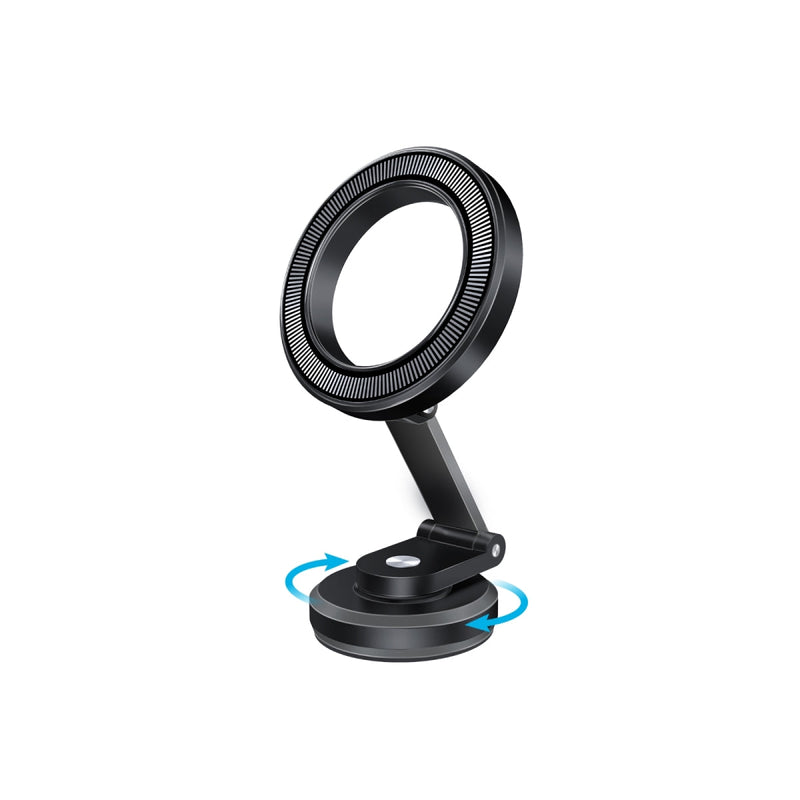 Promate 360° Car Mount MagSafe Compatible, Foldable Magnetic Ring Smartphone Holder | MagHoop-HG |