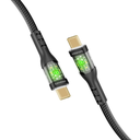 Promate 60W Power Delivery Ultra-Fast USB-C Cable with Transparent Shells, LED Lights, 2m Length | TransLine-CC200 |