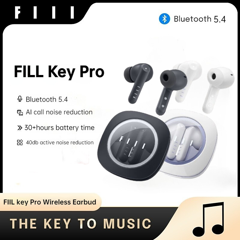 FIIL CC Key Pro True Wireless Earbud | Active Noise Reduction | 30 Hours Battery | Premium Sound Quality | Bluetooth 5.4 | Built-in Microphone | F041