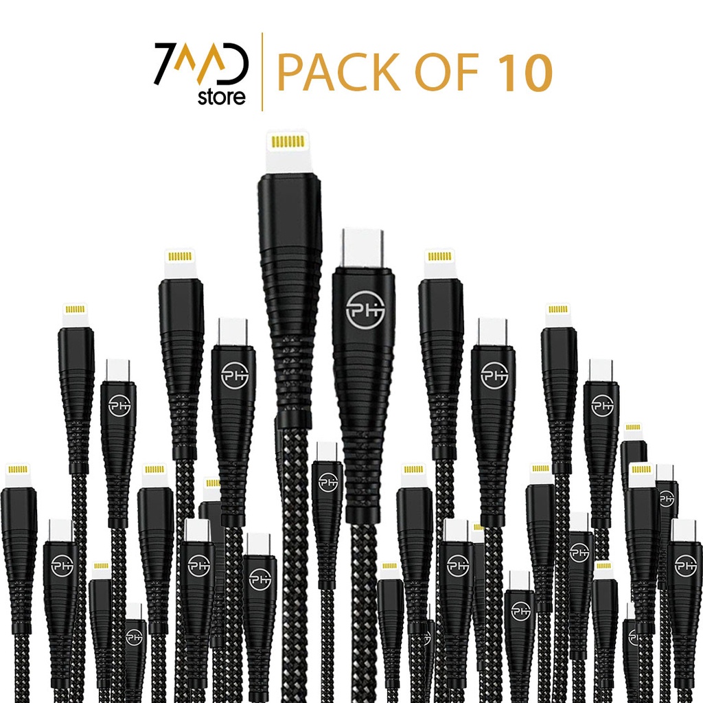 Package Phanfone Type-C to Lightning Fast Charging Cable PH-01 (Pack of 10 Pieces)