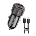 Porodo 50W Dual Port Car Charger PD 20W QC 30W with C to L Cable - Black | PD-CC50WL-BK |