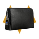 7MD Fingerprint lock purse Handbag, Anti-theft Waterproof Soft Genuine Leather Smart Fingerprint System Clutch Bag