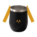 7MD Cup U Shaped, Double-Wall Stainless Steel Unbreakable Drinking Cups, Travel Coffee Mug 360ml With Sliding Lid