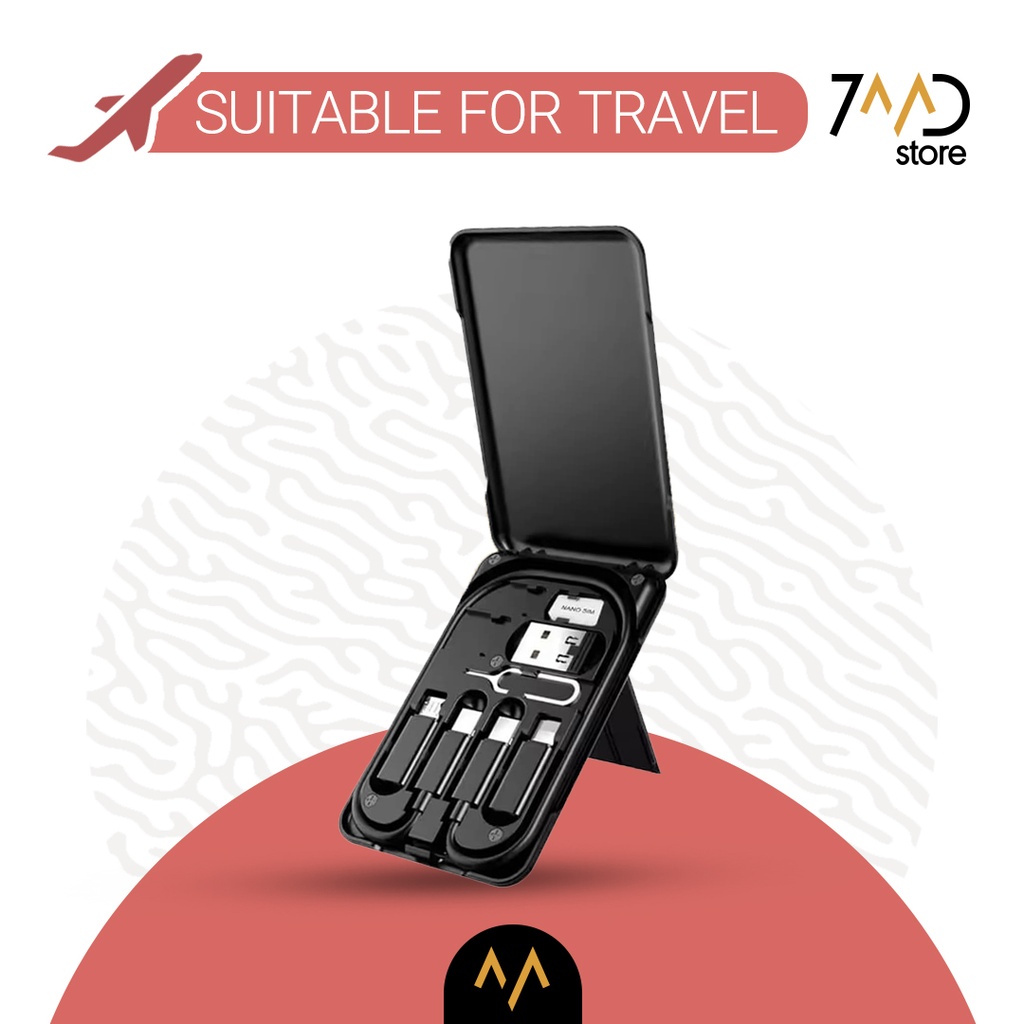 7MD 6 in 1 Multi-Functional Travel Charging Box