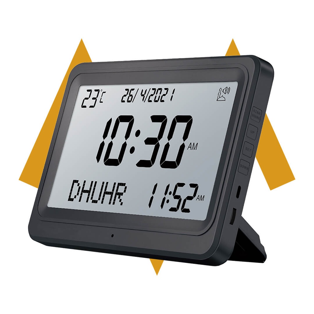 7MD Azan Clock With Prayer & Azan Reminders, Temperature Display