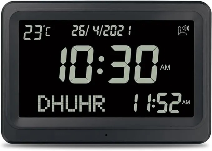 7MD Azan Clock With Prayer & Azan Reminders, Temperature Display | 7MD2403 |