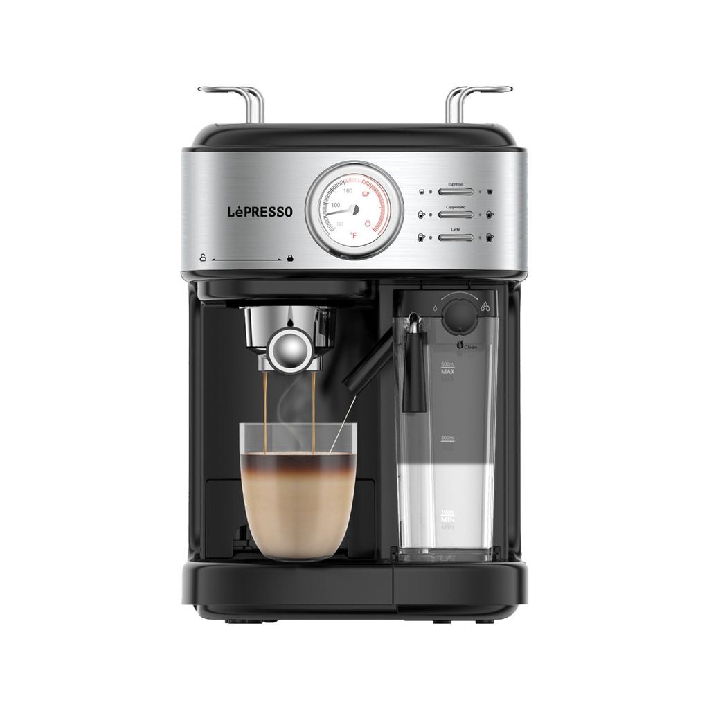 LePresso Coffee Machine 20 Bar Powerful Pressure Pump With Capsule Filter and Funnel - Black | LP20BCMCFBK |