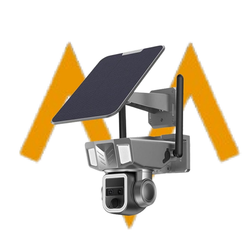 7MD Camera Solar Triple Lens Linkage Camera 10x Zoom with Dual Network (4G + WiFi) Model:7MD2430