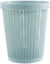 Quaanti Round Rattan Waste Basket,Dustbin Hollow Pattern Garbage Container Bin Storage Basket with Built-in Trash Bag Box, Solid Color Paper Basket Trash Can Dustbin for Bathroom,Kitchen,Office