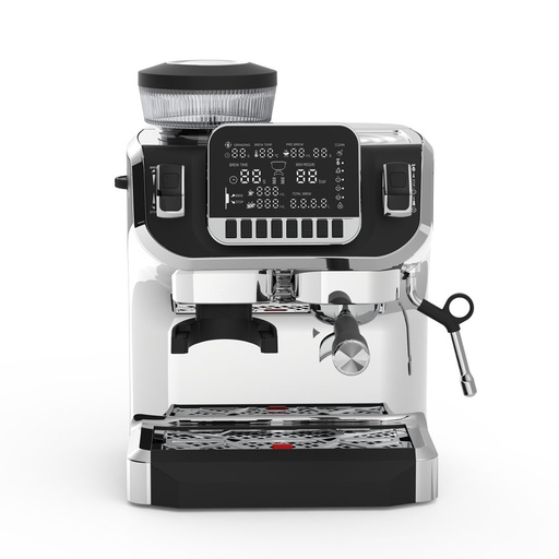 Lepresso Semi-Automatic Espresso Machine with Bean Grinder, Milk Steamer & Touch Display | LPECMLDBK |