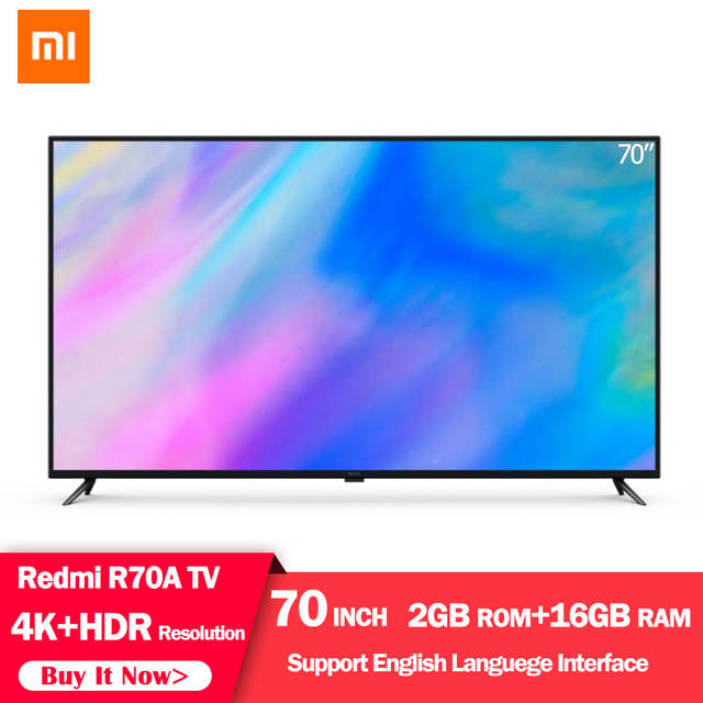 Original Xiaomi Redmi Smart TV 70 Inch 4K HDR Resolution Home Theater Television 2GB + 16GB Support Dolby Audio For Home ...
