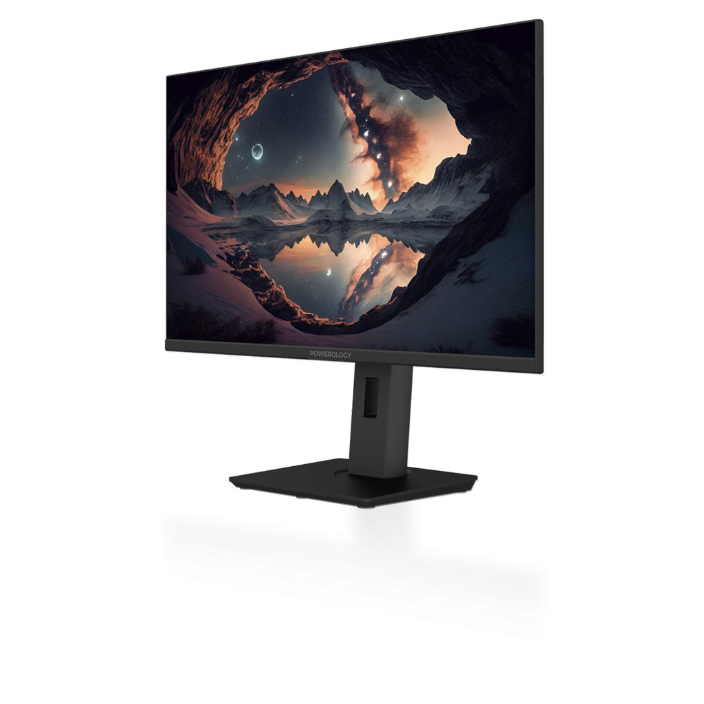 شاشة مكتب Powerology مقاس 27 بوصة 4K UHD مع حامل دوار قابل للتعديل، إضاءة RGB، HDR، تباين محسن، AMD FreeSync، أسود |P4KOM27BK|