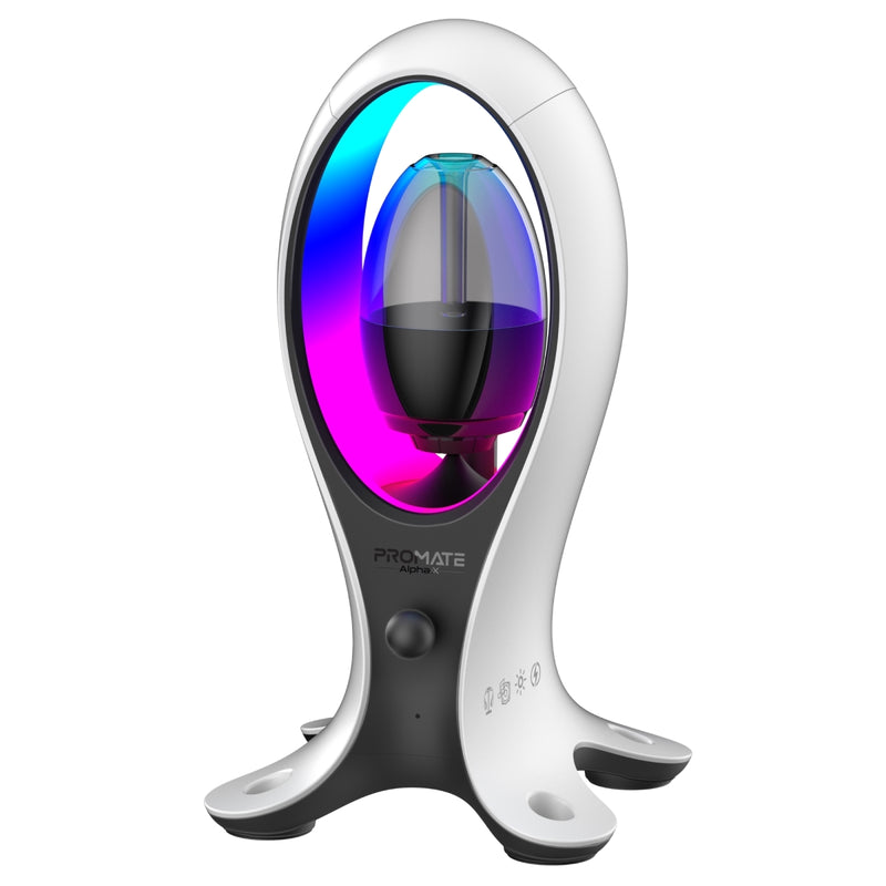 Promate Dynamic High Fidelity Dual Mode RGB Speaker with 4 in 1 Multifunctional Headphone Stand & USB Hub |Alpha-X|