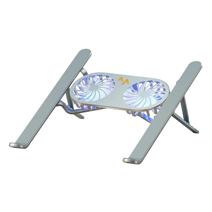 7MD Aluminum Alloy Cooling Bracket Portable Foldable Laptop Stand with 2 Cooling Fans Adjustable Laptop Cooling Stand |7MD263|