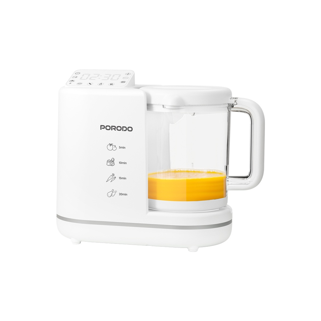 Porodo 7-in-1 Baby Food Processor: Easy Clean, Intuitive Control, Ideal for All Stages |LFST018| PD-LFST018-WH