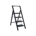 Green Lion 4-Step Foldable Ladder 150kg Capacity Compact Design Wide Pedals Anti-Slip Surface - Black |GNFLLADR150BK|