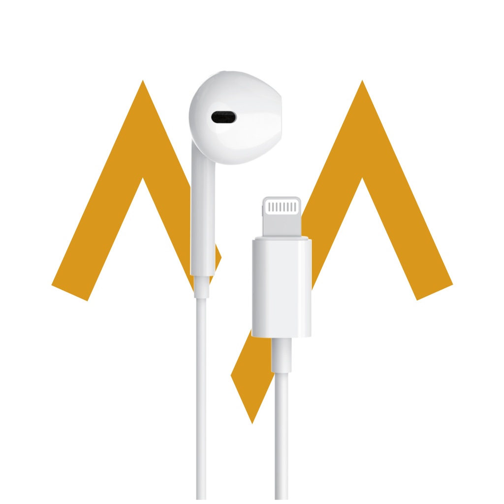 7MD Mono Earphone with Lightning Connector - Superior Stereo Sound 120cm Smart Wired Control Clear Mic Ergonomic Design |7MD-WEP01|