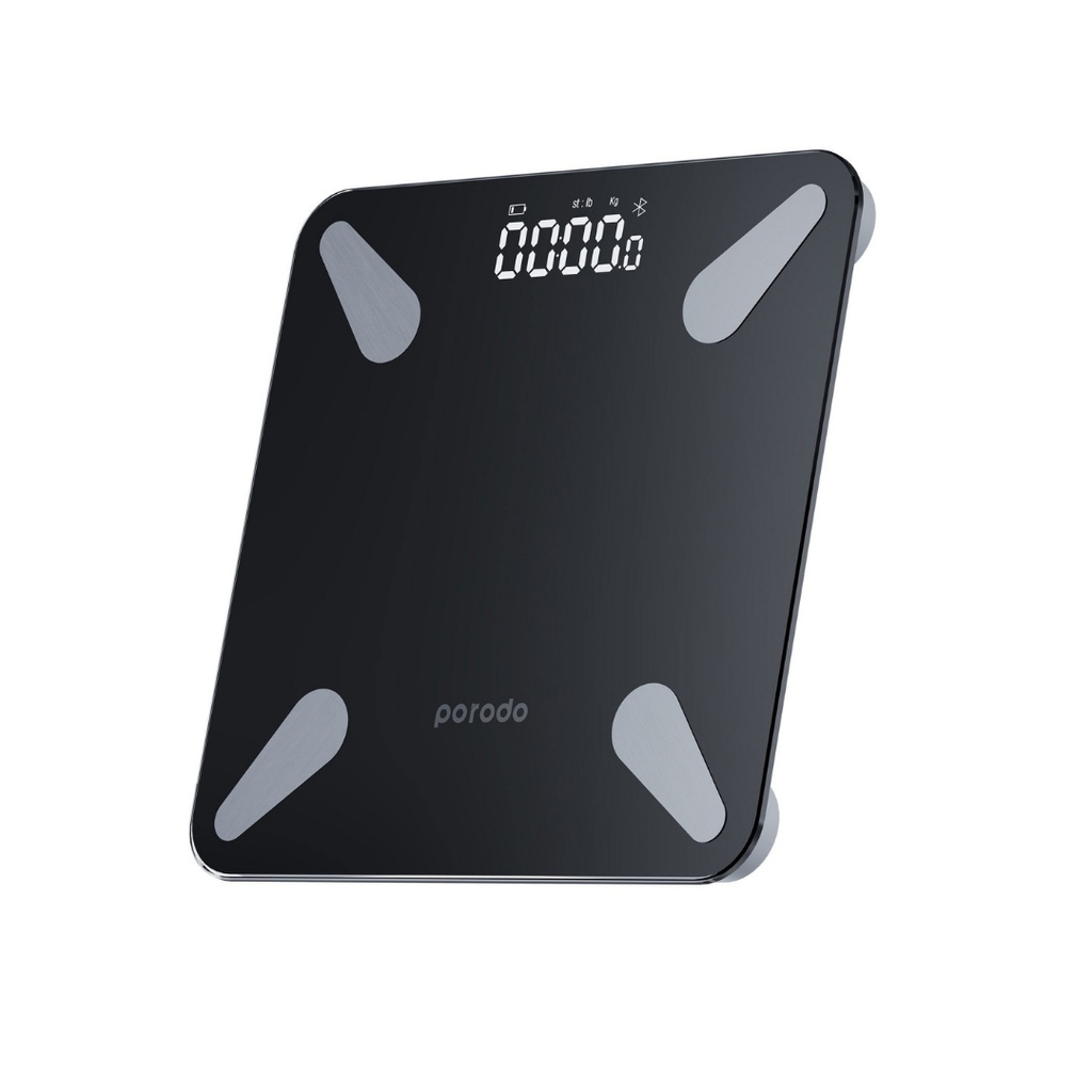 Porodo Lifestyle Bluetooth Smart Body Scale Track Your Fitness with Precision |PD-LSBSC-BK/WH|
