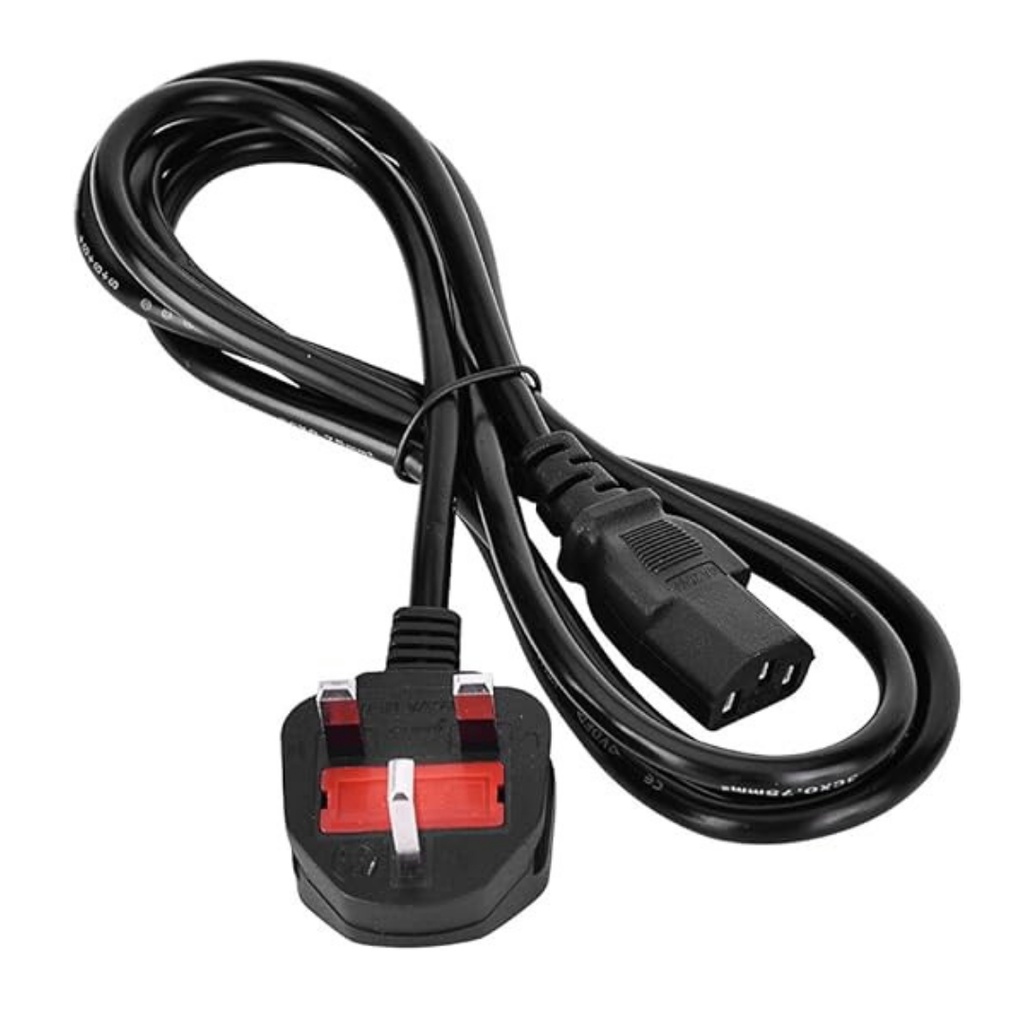 كابل طاقة بطول متر واحد مع قابس ذكر بثلاثة أسنان (3-Pin) للمملكة المتحدة للأجهزة المنزلية