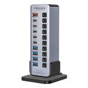 Promate 14 in 1 Fast Charge Multi Port Tower Hub 5 gbps Data Transfer UK Plug 60W Output |GegaTower-60W|