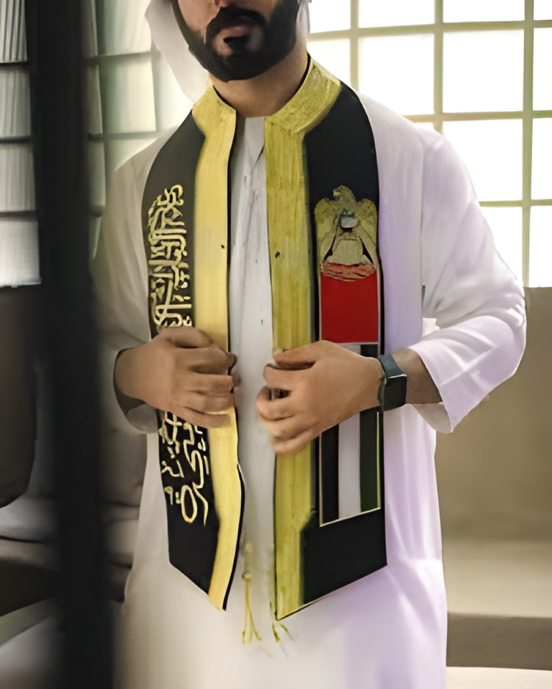 UAE National Day Scarf with Arabic calligraphy