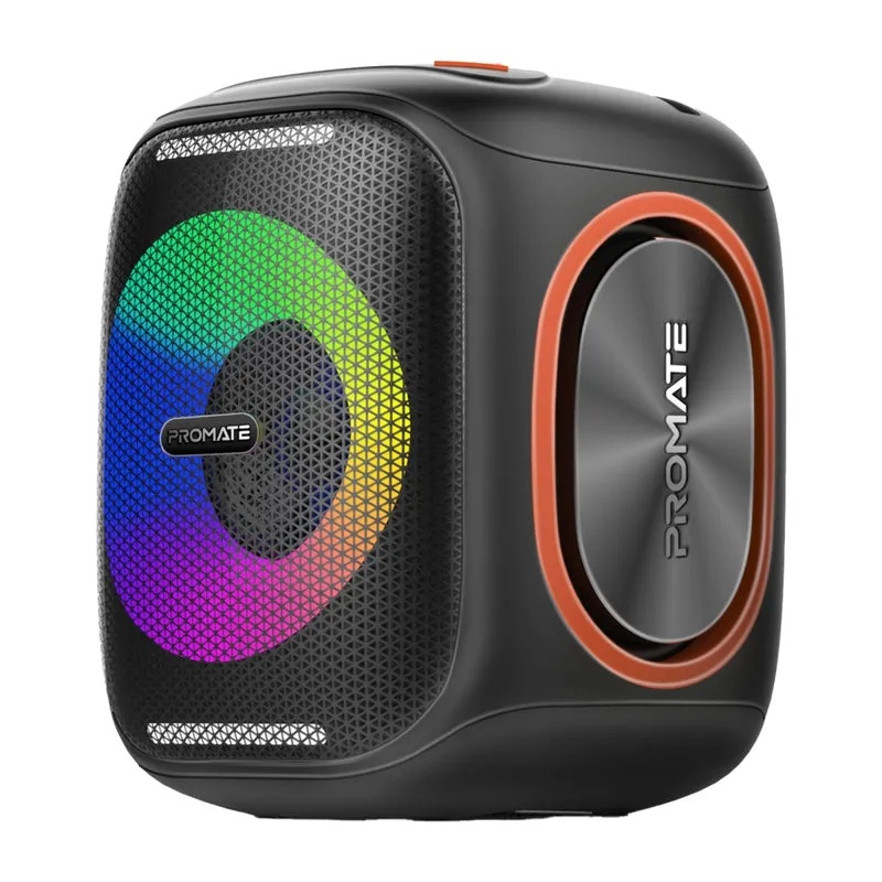 Promate LumiSound™ HD 40W True Wireless Speaker RGB Light Built in Carry Handle Subwoofer and Phone Stand |Strike-40|