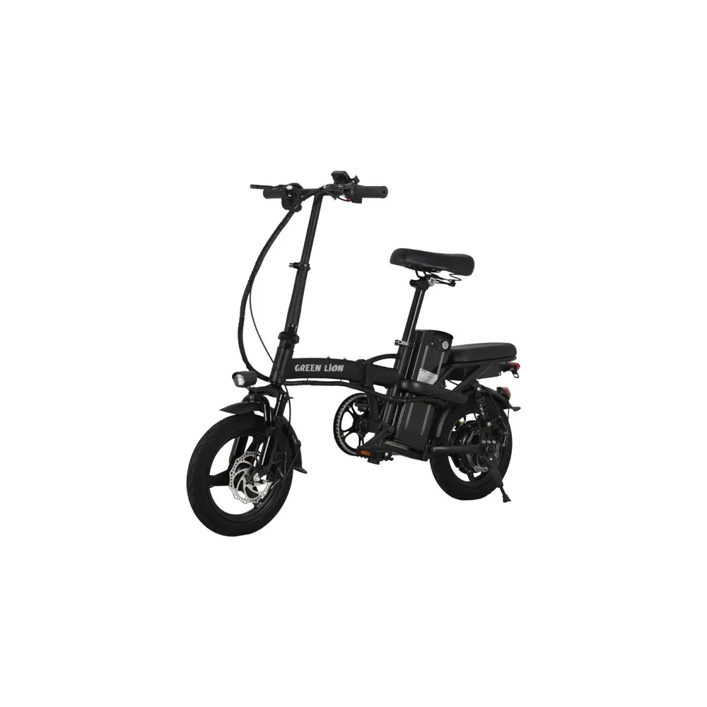 دراجة Green Lion الكهربائية بسرعة 35 كم/ساعة، محرك قوي بدون فرشاة بقوة 350 واط، بطارية 48 فولت، قدرة تسلق 15°، تروس قرصية وحامل للهاتف |GBK-100||GNGBK100EBBK|