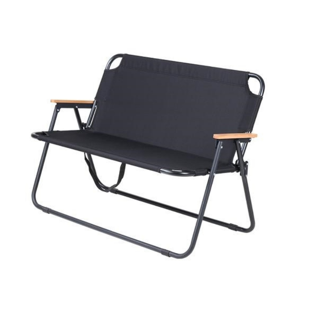 Double Folding Chair Portable Durable High Load Capacity Beech Handrails for Multi Scenario Use