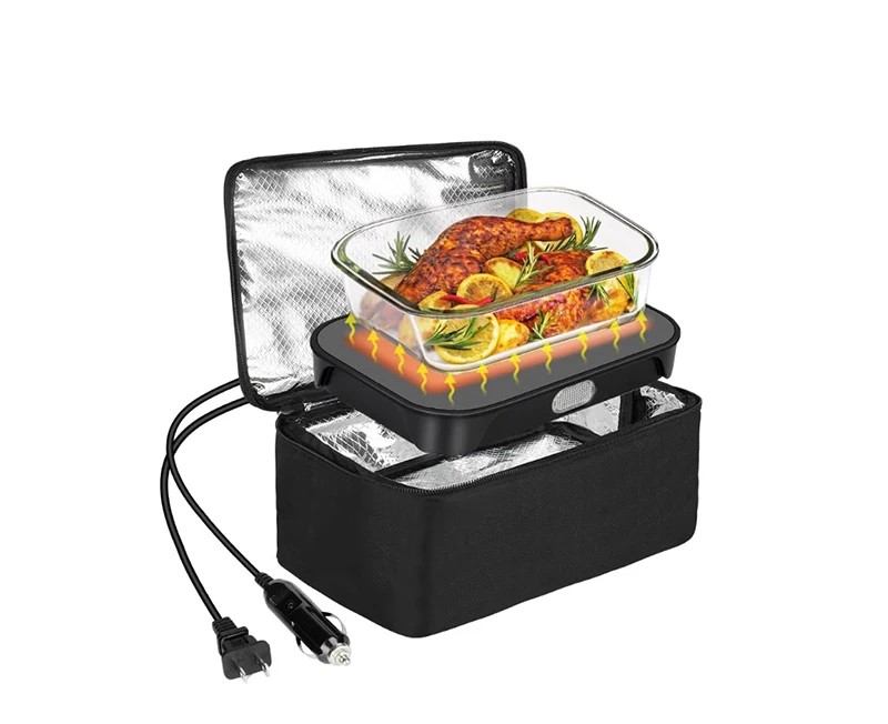 Electric Lunch Box Microwave Portable Oven Fast Heating 3 in 1 Power Cables Premium Aluminum Liner for Home Office & Travel |ABY-322|