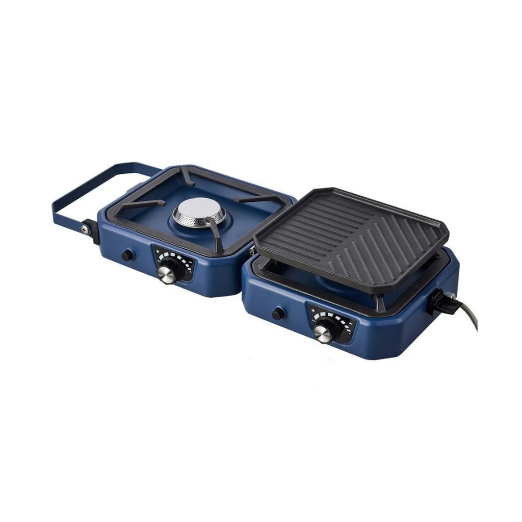 Foldable Dual Burner Portable Camping Gas Stove Easy to Clean  6100 TUs/hr Power Piezo Ignition & Stainless Steel Design Stove |LS-127/LQ-KB5|